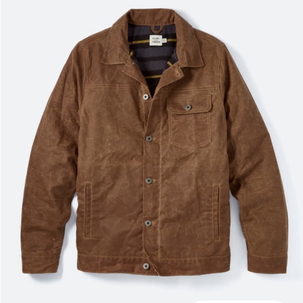 Flint & Tinder Men's Brown Waxed Canvas Jacket size L